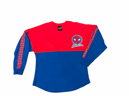 Universal Studios Marvel Glitter Spider-Man Long Sleeve Shirt Jersey