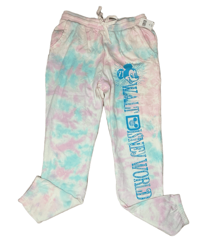 Walt Disney World Tie Dye Mickey Castle Lounge Pants Joggers for Women