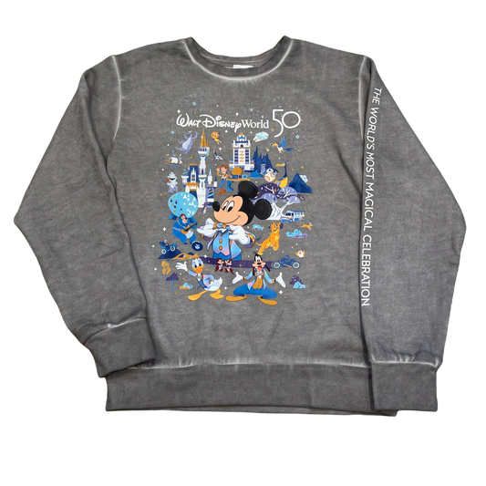 Disney World 50th Anniversary Mickey Icons Kids Pullover Sweatshirt