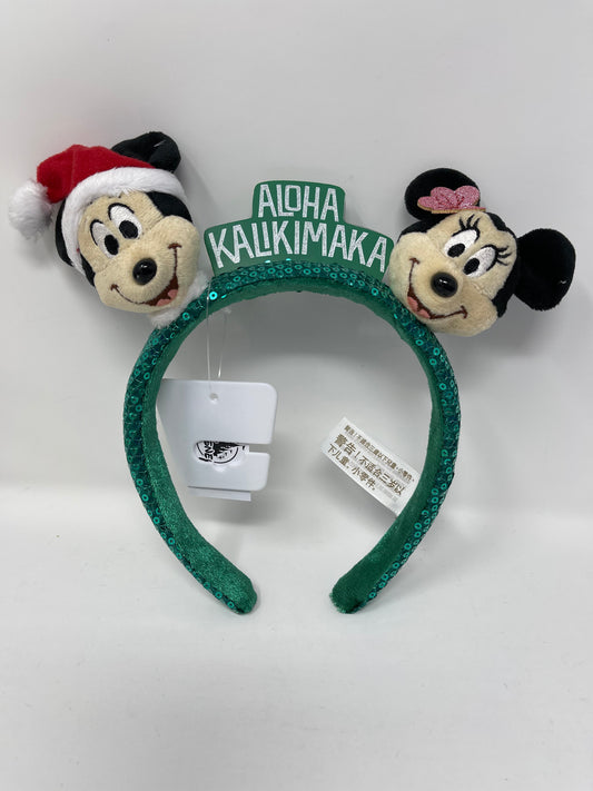 Disney Aulani Exclusive Aloha Kalikimaka Mickey and Minnie Ear Headband