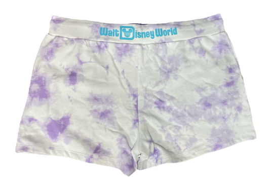 Walt Disney World Tie Dye Shorts for Adults – Lavender Purple Daisy XL