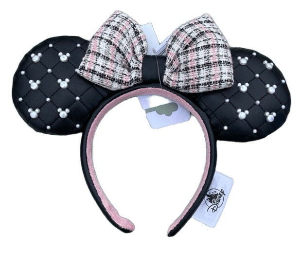Disney Parks Minnie Mouse Ear Headband with Bow – Tweed & Pearl Channel Inspired