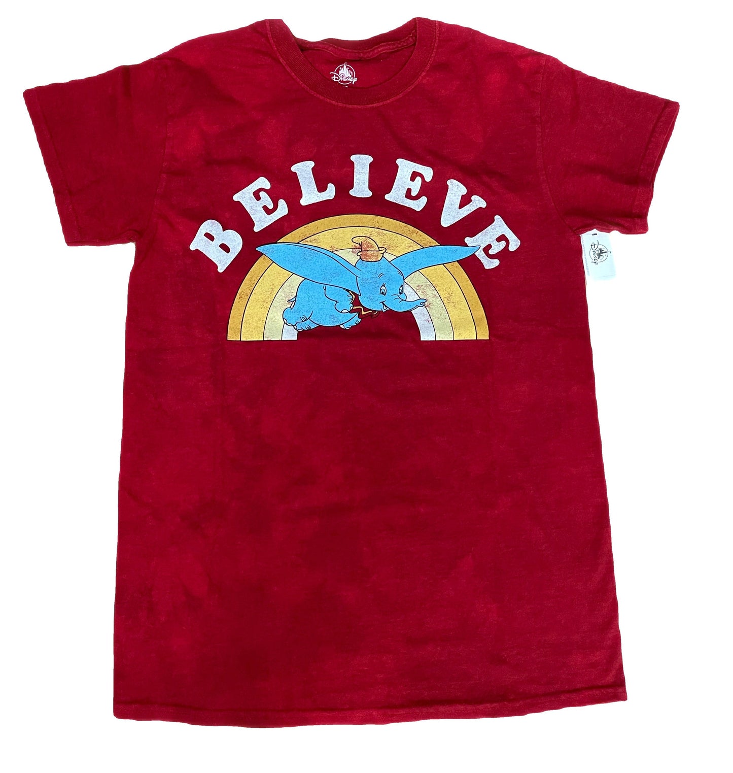 Disney Believe Dumbo Rainbow Vintage Looking Shirt XS