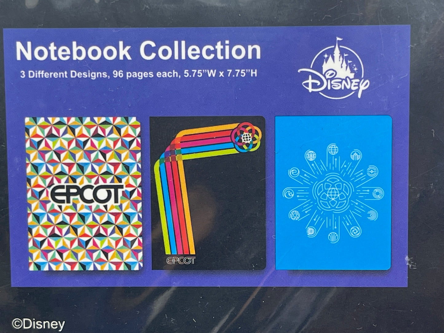 Disney Epcot Colorful Spaceship Earth Set of 3 Notebooks