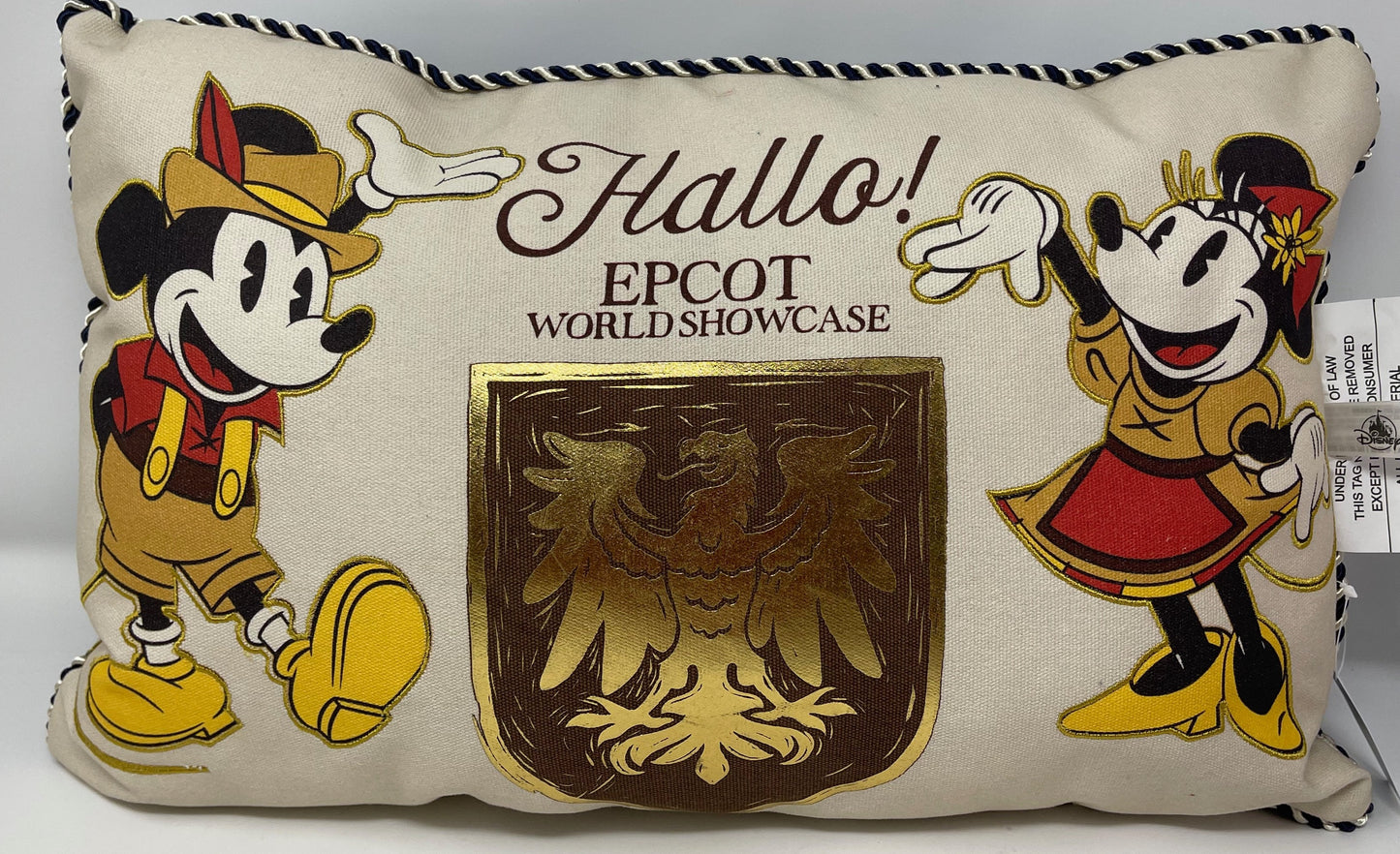 Disney Epcot Germany World Showcase Mickey and Minnie 2 Sided Pillow