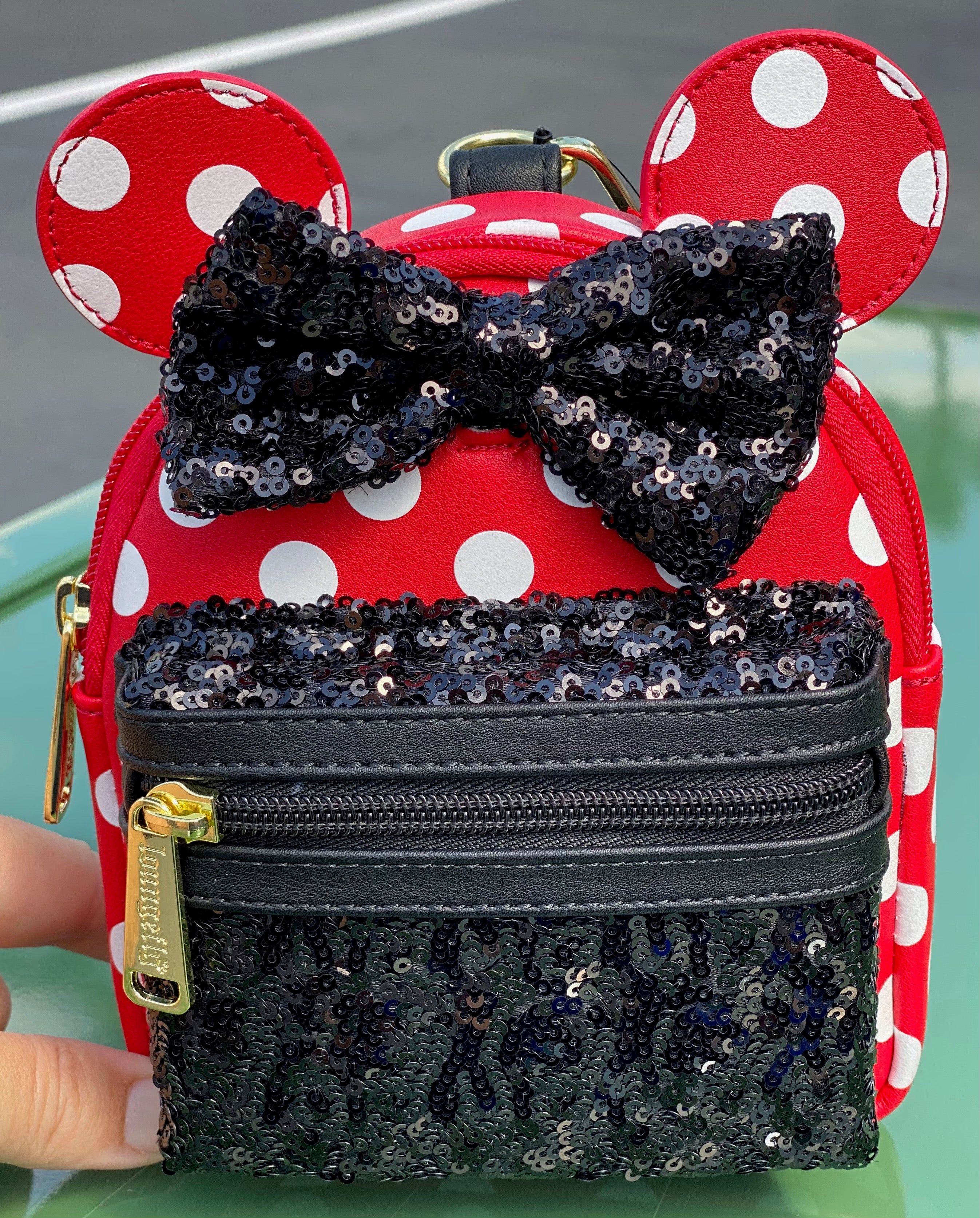 Minnie Mouse Polka store Dot Sequin Loungefly Disney Backpack Red