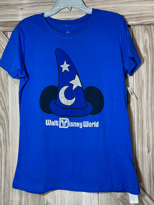 Walt Disney World Wishes Come True Sorcerer Mickey Glitter Women’s Shirt