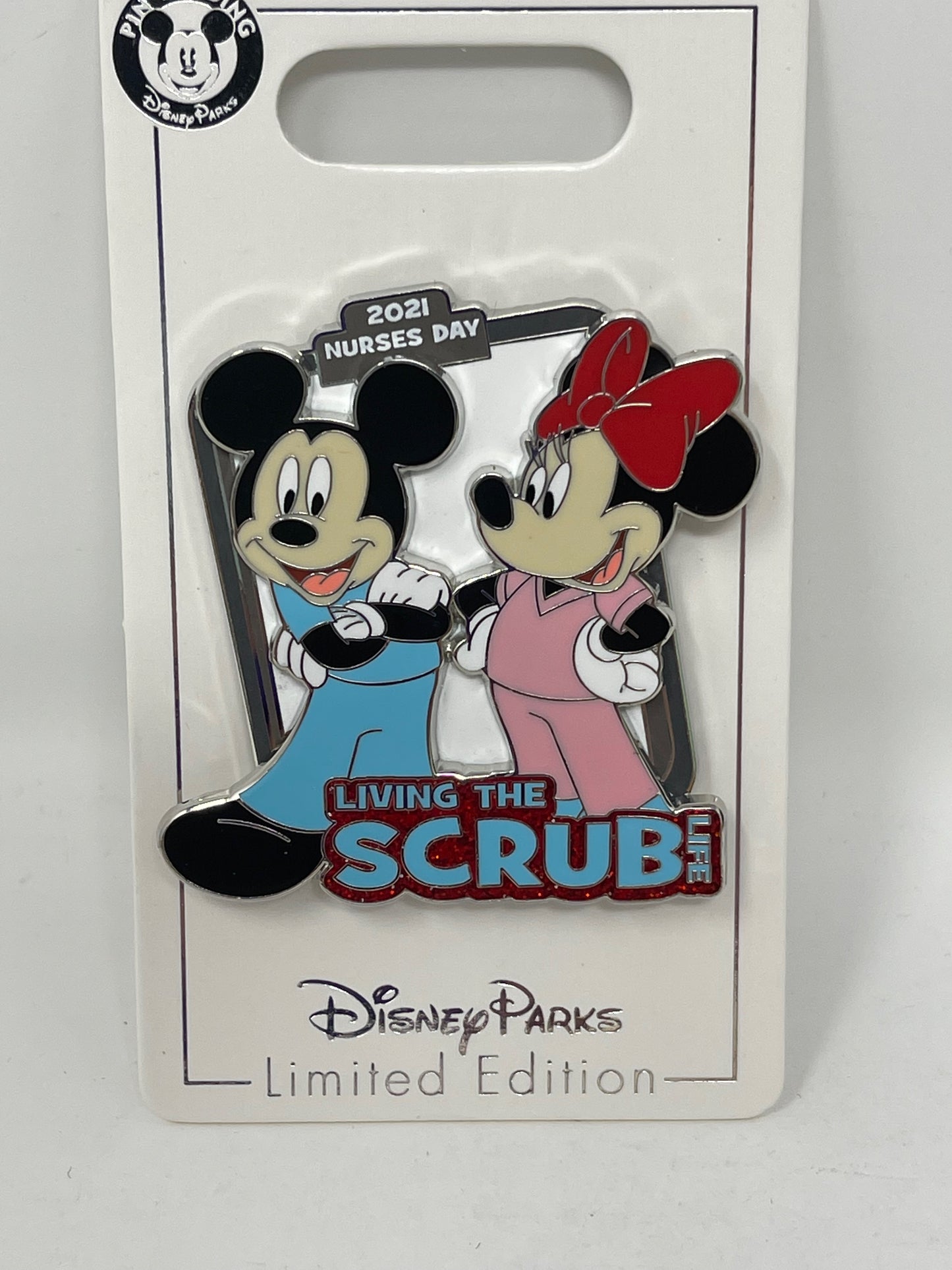 Disney 2021 Nurses Day Minnie and Mickey Pin-Living the Scrub Life