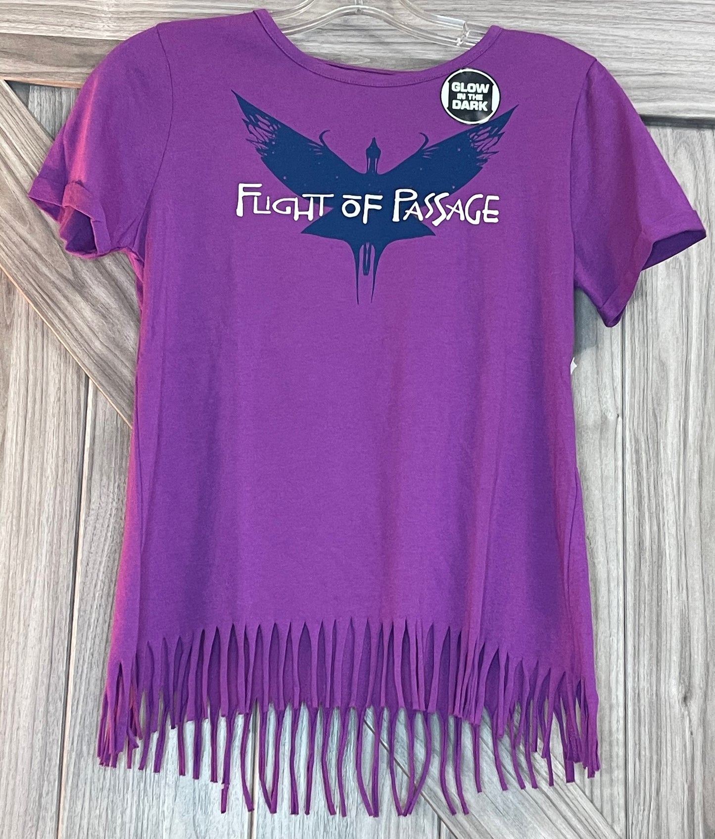 Disney Flight of Passage Fringed Girls Shirt-Glow in the Dark