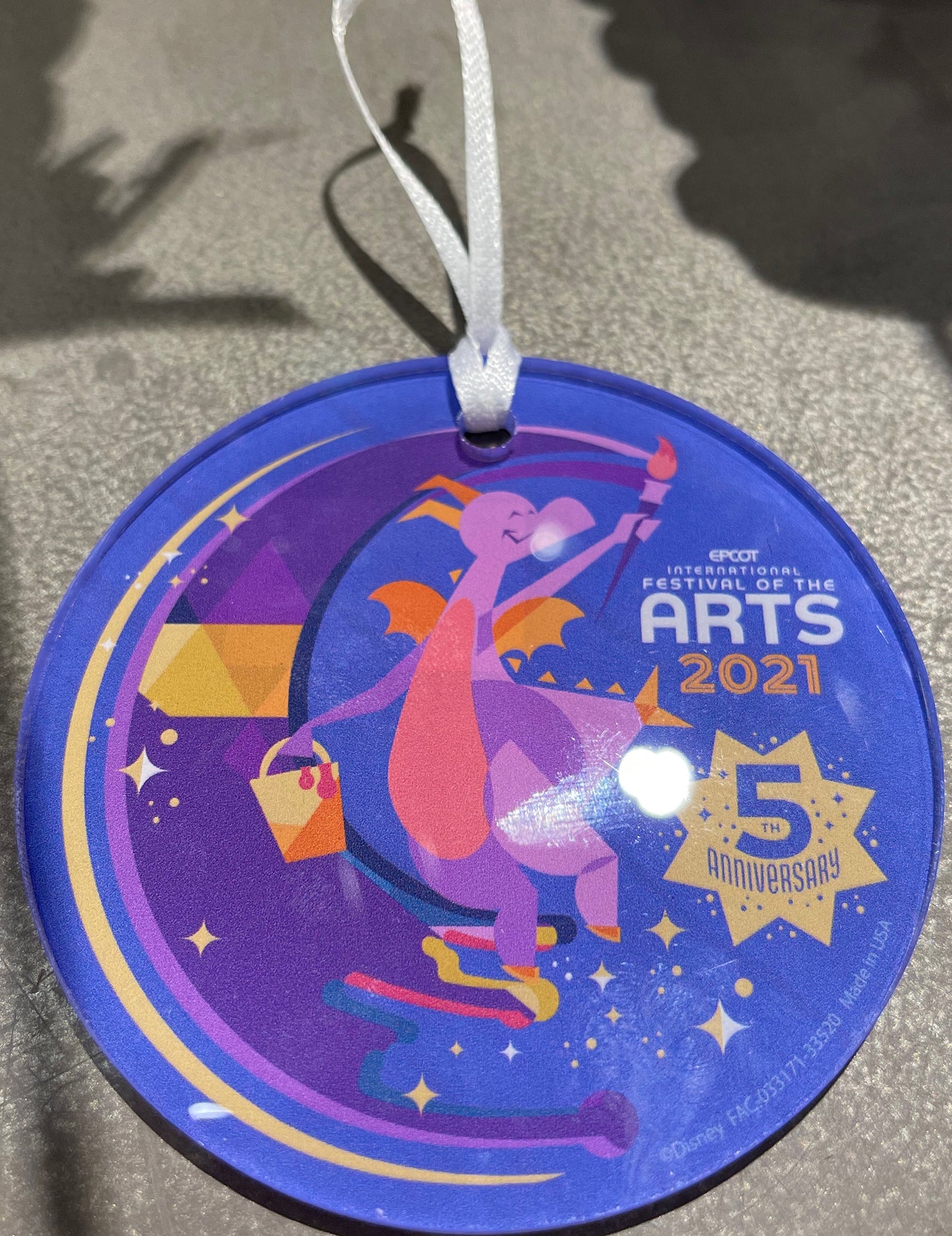 Disney Festival of Arts 5th Anniversary Figment Acrylic Ornament