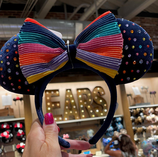 Disney Minnie Mouse Striped Rainbow Ear Headband