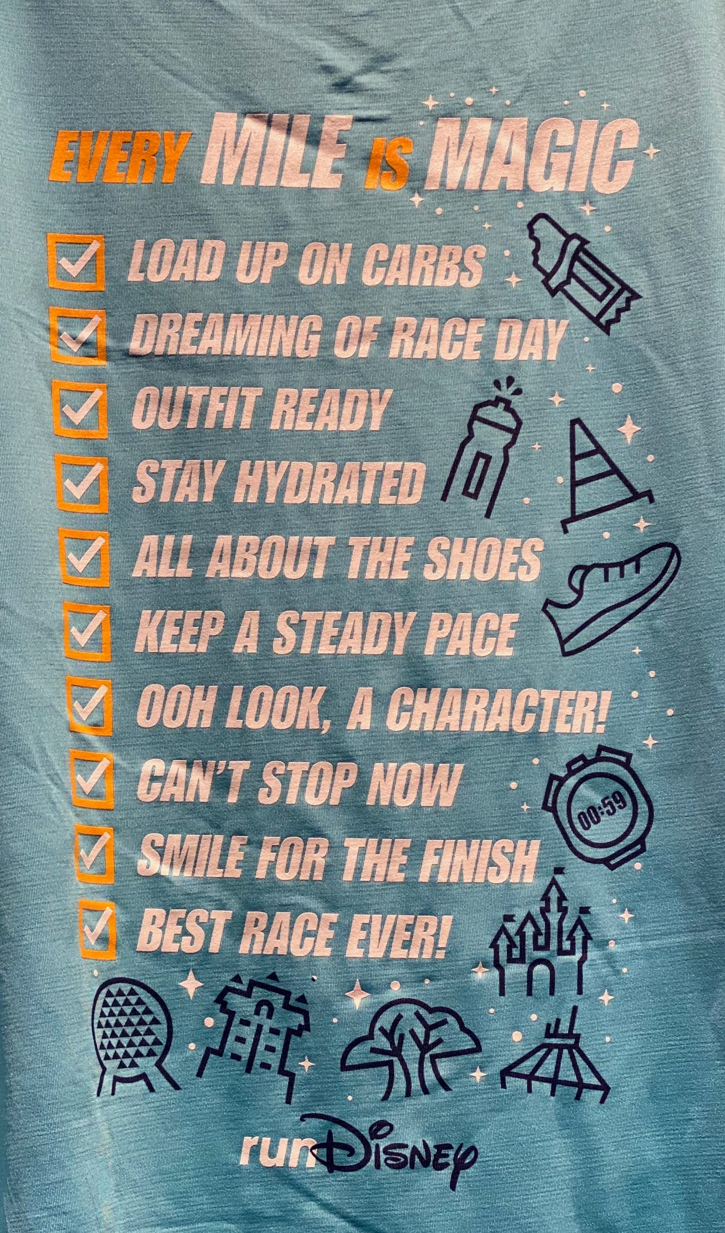 runDisney Checklist Long Sleeve T-Shirt for Women