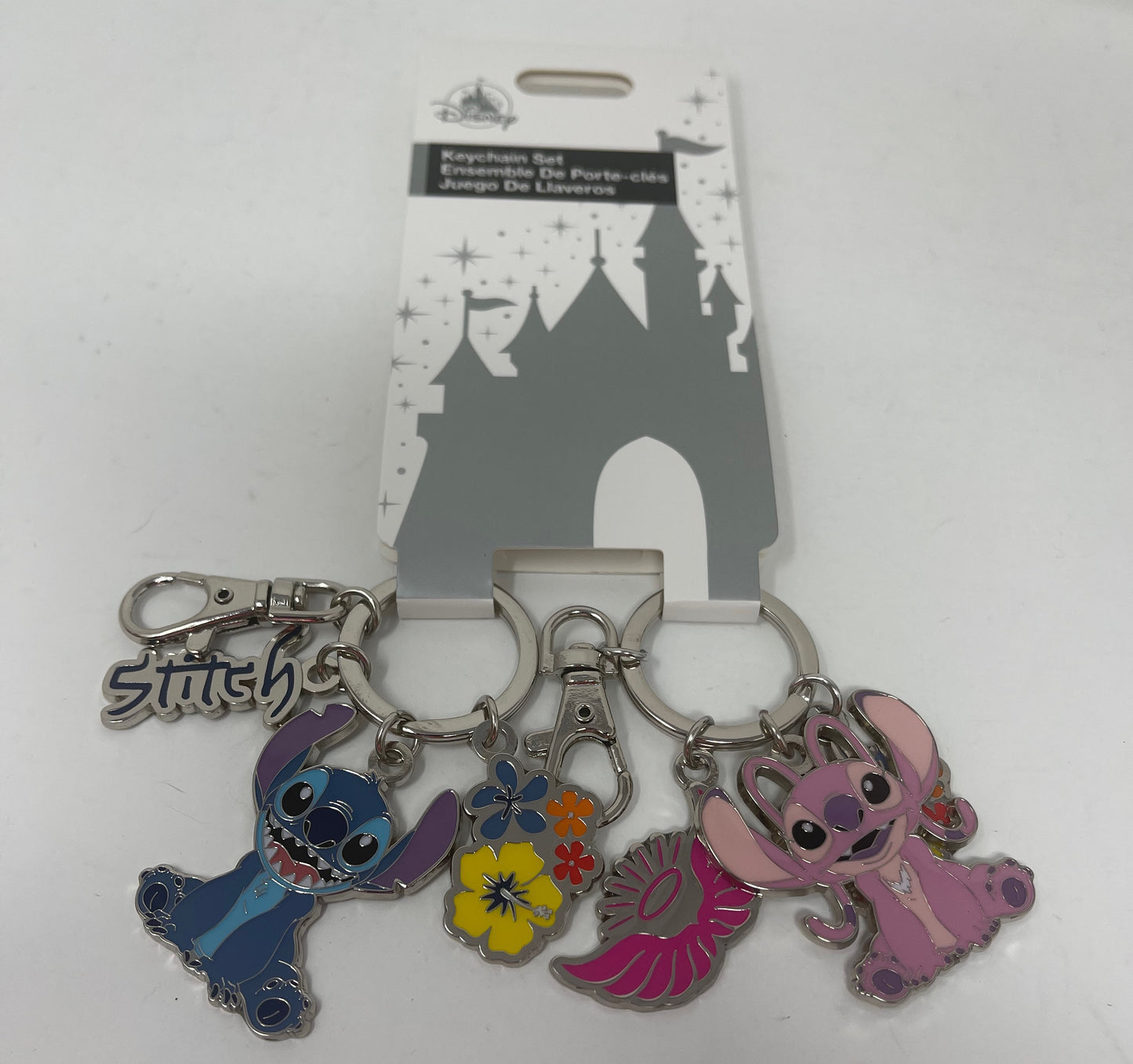 Disney Stitch and Angel Keychain Clip Set