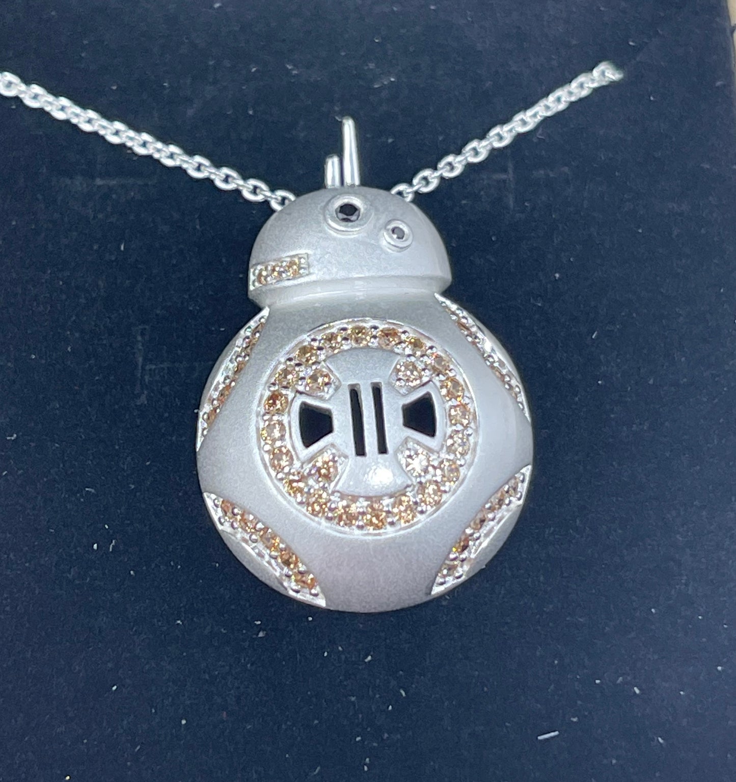 Disney Star Wars BB8 Sterling Silver Necklace by Rebecca Hook