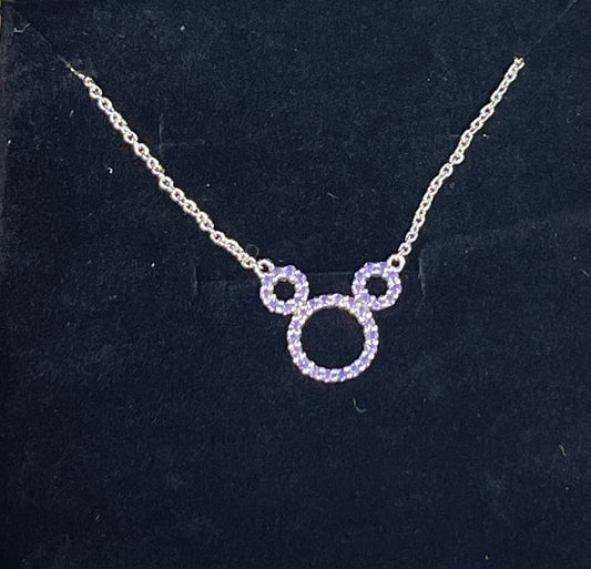 Disney Purple Mickey Sterling Silver Necklace by Rebecca Hook