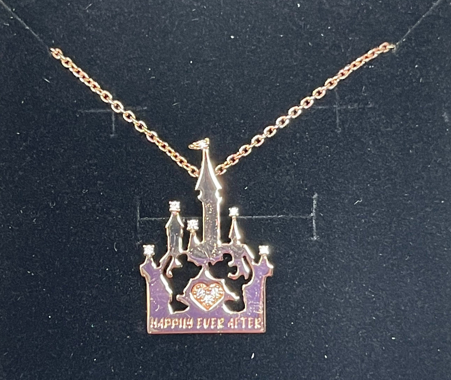 Disney Mickey and Minnie Happily Ever After Rebecca Hook Castle Necklace