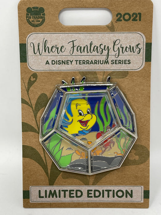 Disney Terrarium Series Little Mermaid Flounder Pin