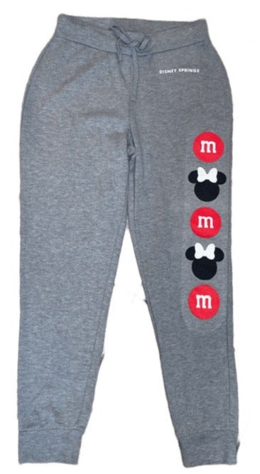 Disney Springs M&M and Minnie Mouse Glitter Ladies Jogger Sweatpants