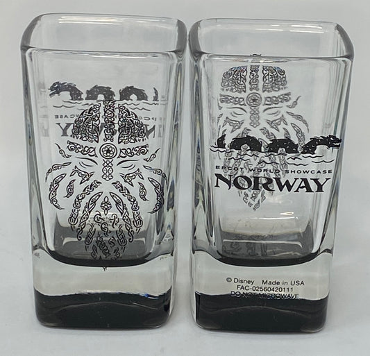 Disney Epcot Norway World Showcase Viking Square “Toothpick Holder” Shot Glass