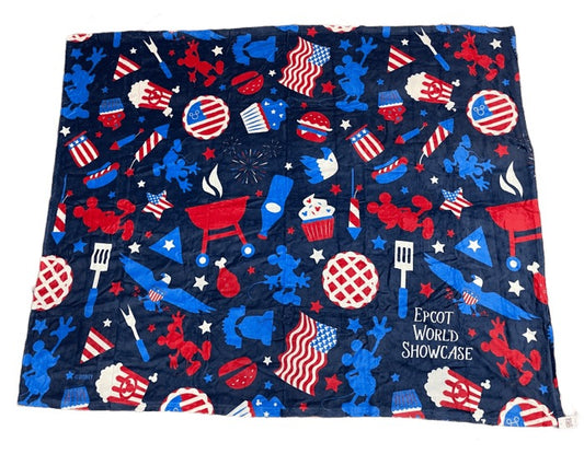 Disney Epcot World Showcase Americana Mickey Blanket 50”x 60”