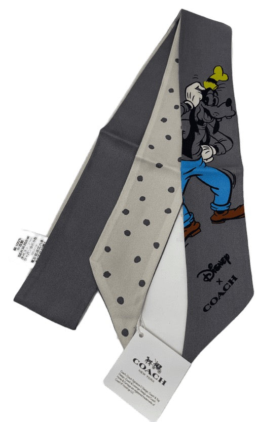 Disney X COACH Goofy Silk Skinny Scarf