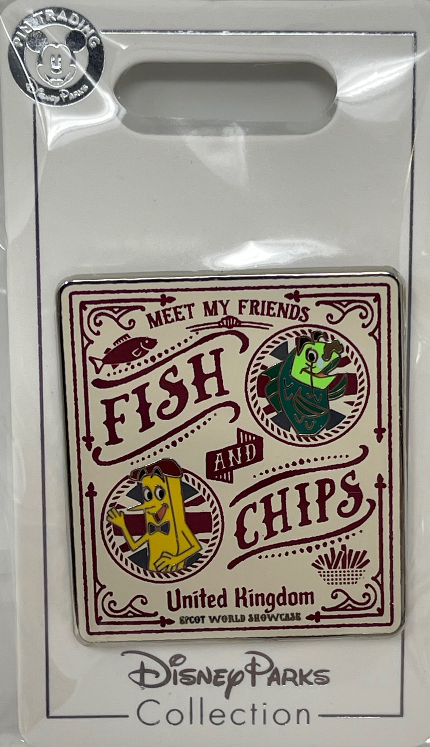 Disney Epcot UK World Showcase Fish and Chips Pin