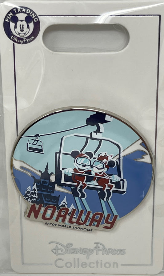 Disney Epcot Norway World Showcase Mickey and Minnie Ski Pin