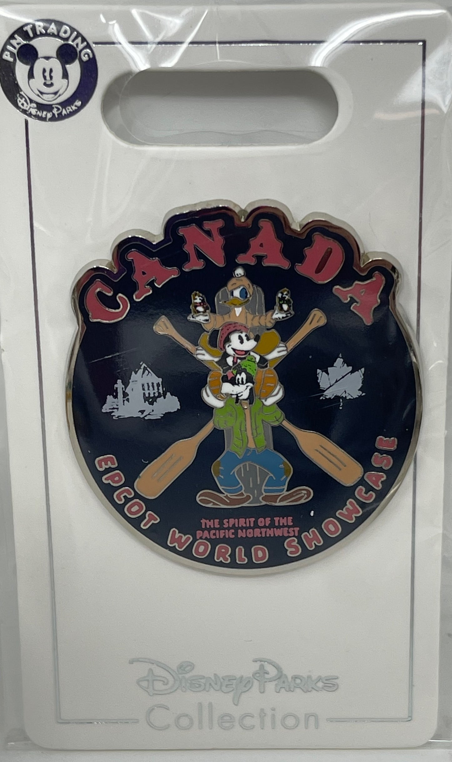 Disney Epcot Canada World Showcase Mickey, Goofy, Donald, Chip & Dale Pin