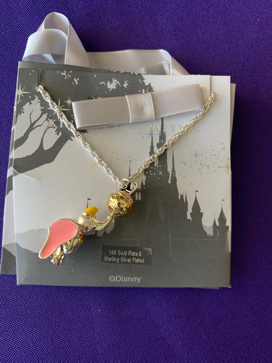 Disney Dumbo 14k Gold and Sterling Silver Plated Necklace