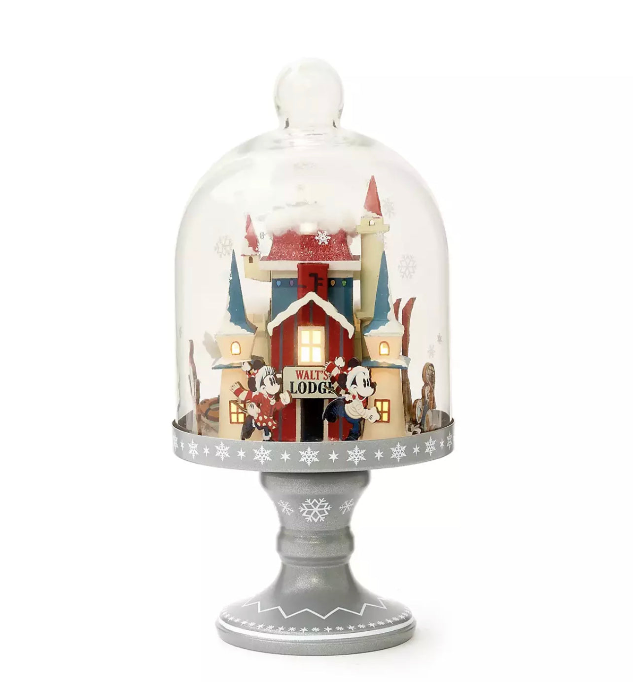 Disney Walt's Holiday Lodge Mickey Friends Holiday Christmas Light Up Dome New