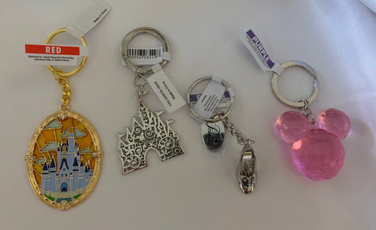 Disney Castle, Pink Mickey Head, or Cinderella Shoe Keychain