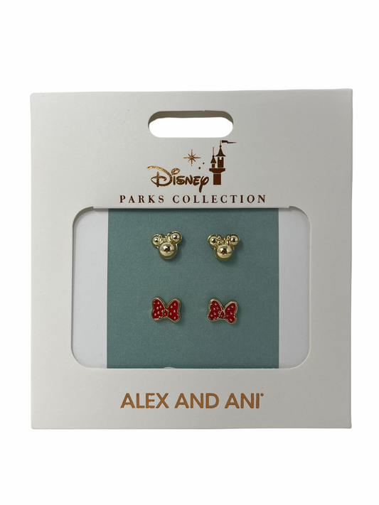 Disney Alex and Ani Minnie and Bow Post Earring Set