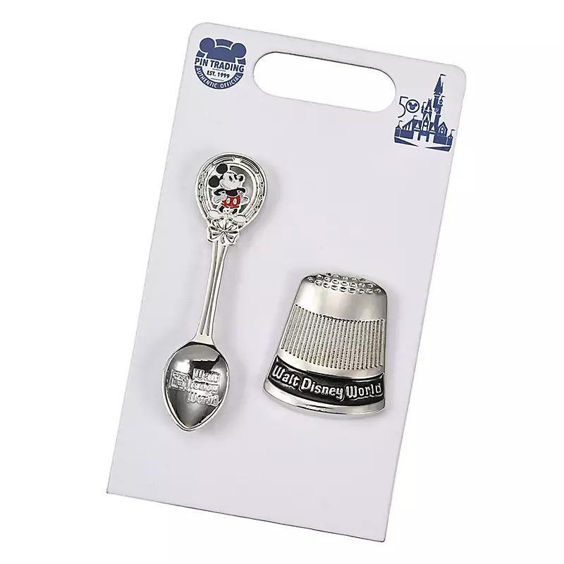 Walt Disney World 50th Anniversary Spoon and Thimble Pin Set - World of Treasures