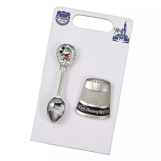 Walt Disney World 50th Anniversary Spoon and Thimble Pin Set - World of Treasures