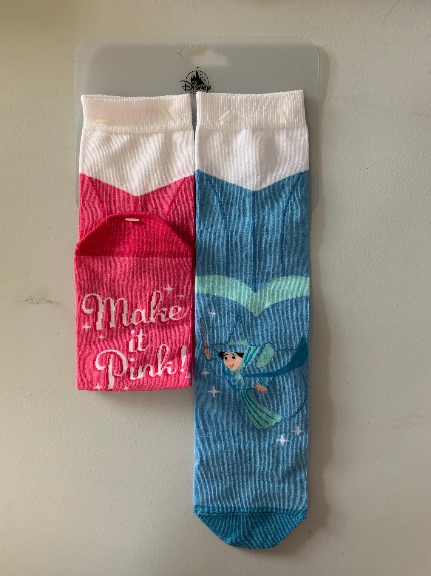 Disney Sleeping Beauty Make it Blue Make It Pink Fairy Women’s Socks