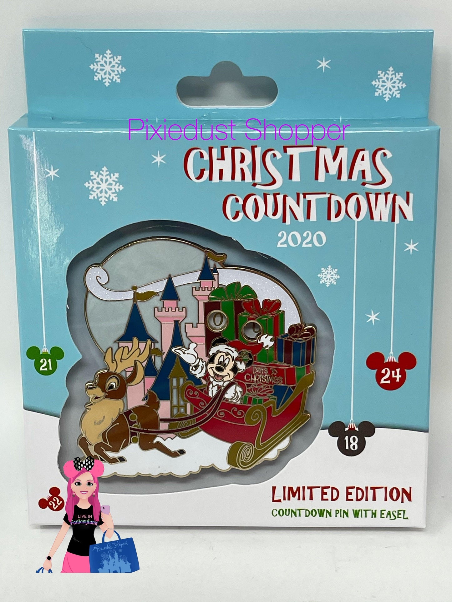 Disney 2020 Christmas Countdown Calendar Pin with Easel Limited Edition - World of Treasures