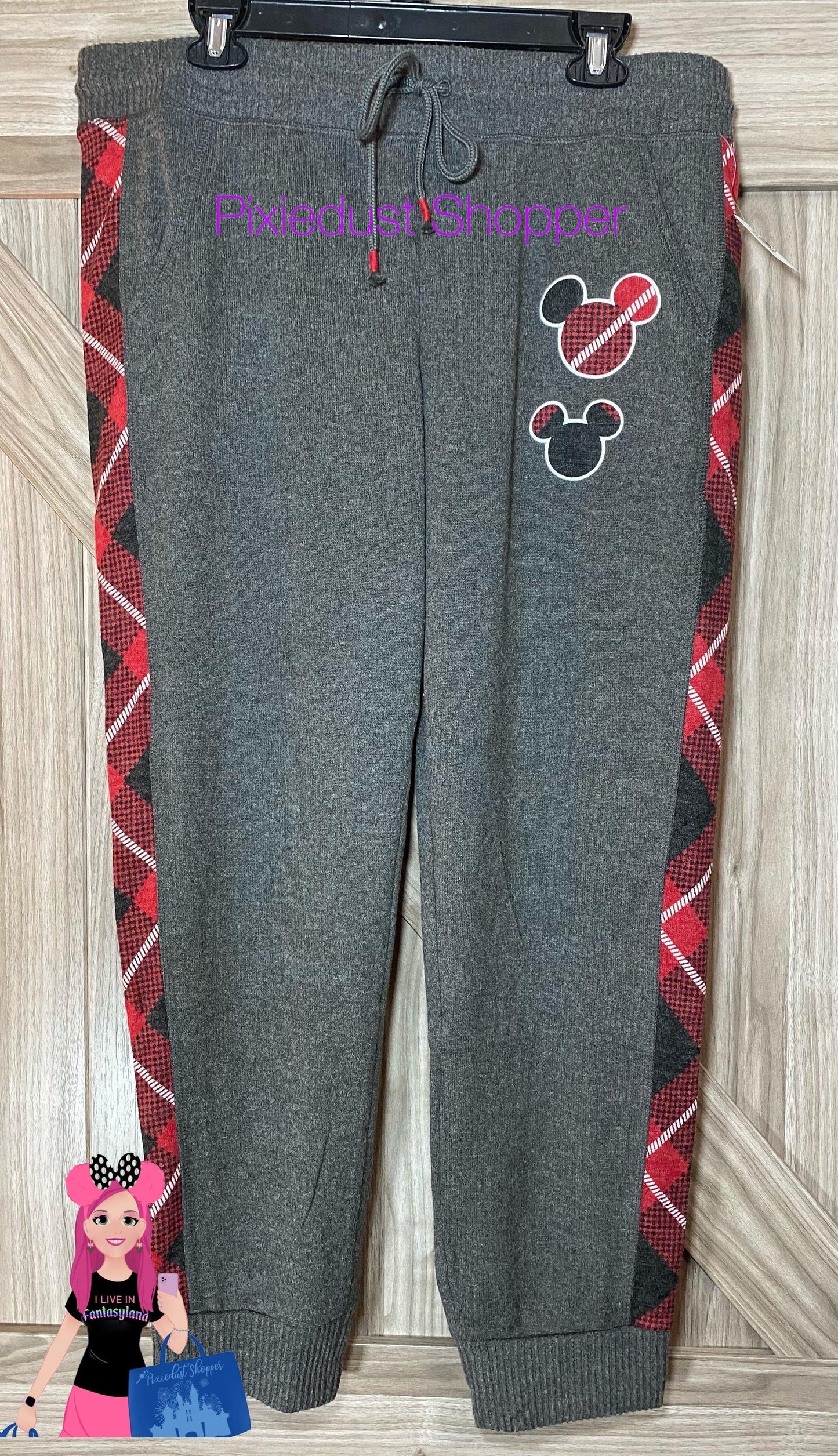 Disney Buffalo Plaid Mickey Jogger Sweatpants - World of Treasures