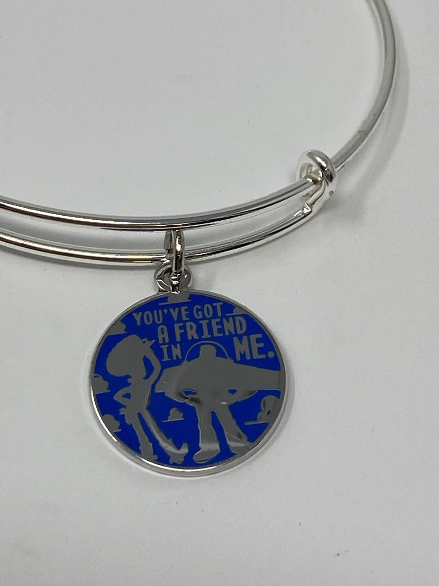 Disney Pixar Toy Story Buzz/Woody You’ve Got a Friend with Me Silver Alex and Ani Bracelet - World of Treasures