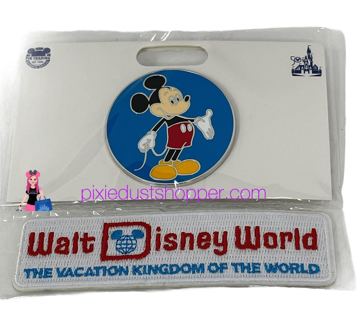 Walt Disney World 50th Anniversary Mickey Pin and Patch Set - World of Treasures