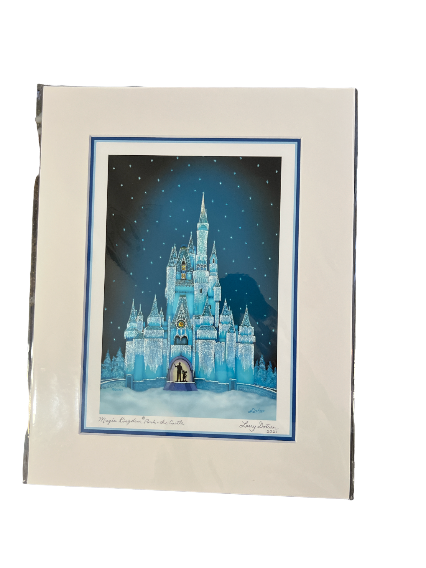 Disney Matted Print “Magic Kingdom Park - Ice Castle” by Larry Dotson