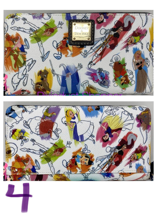 Disney Dooney & Bourke Ink & Paint Wallet Wristlet Brer Rabbit & Fox