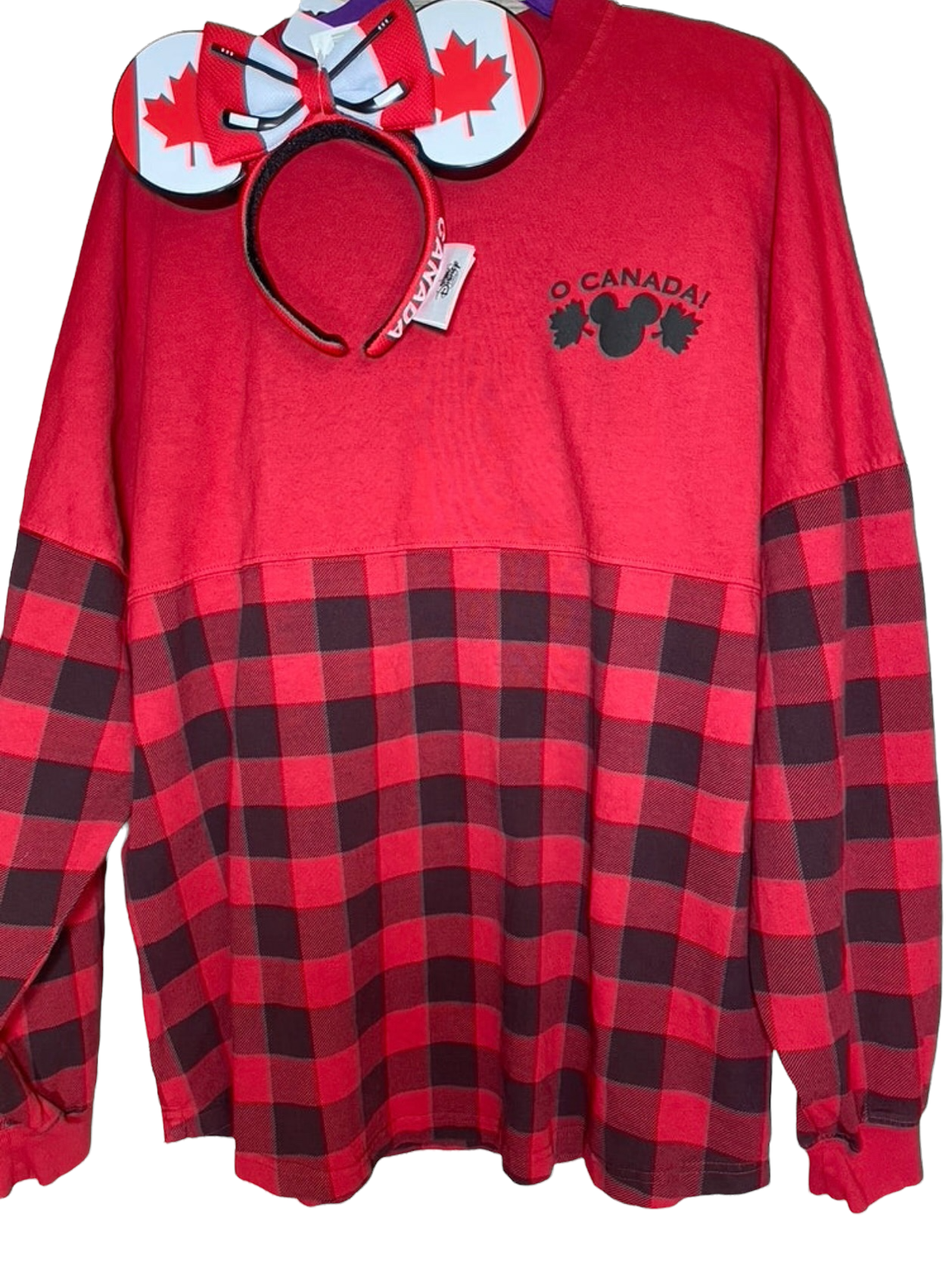 Disney Epcot Canada World Showcase Mickey Buffalo Plaid Spirit Jersey