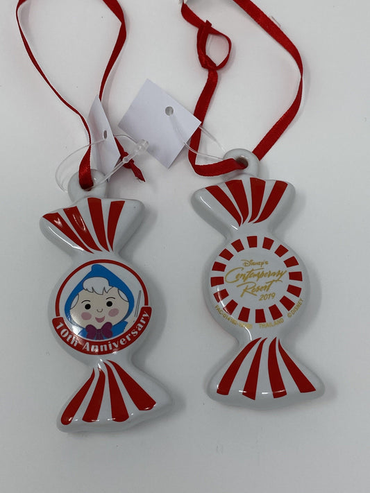 Disney Contemporary Resort Fairy Godmother 10 Anniversary 2019 Peppermint Twist Ornament - World of Treasures