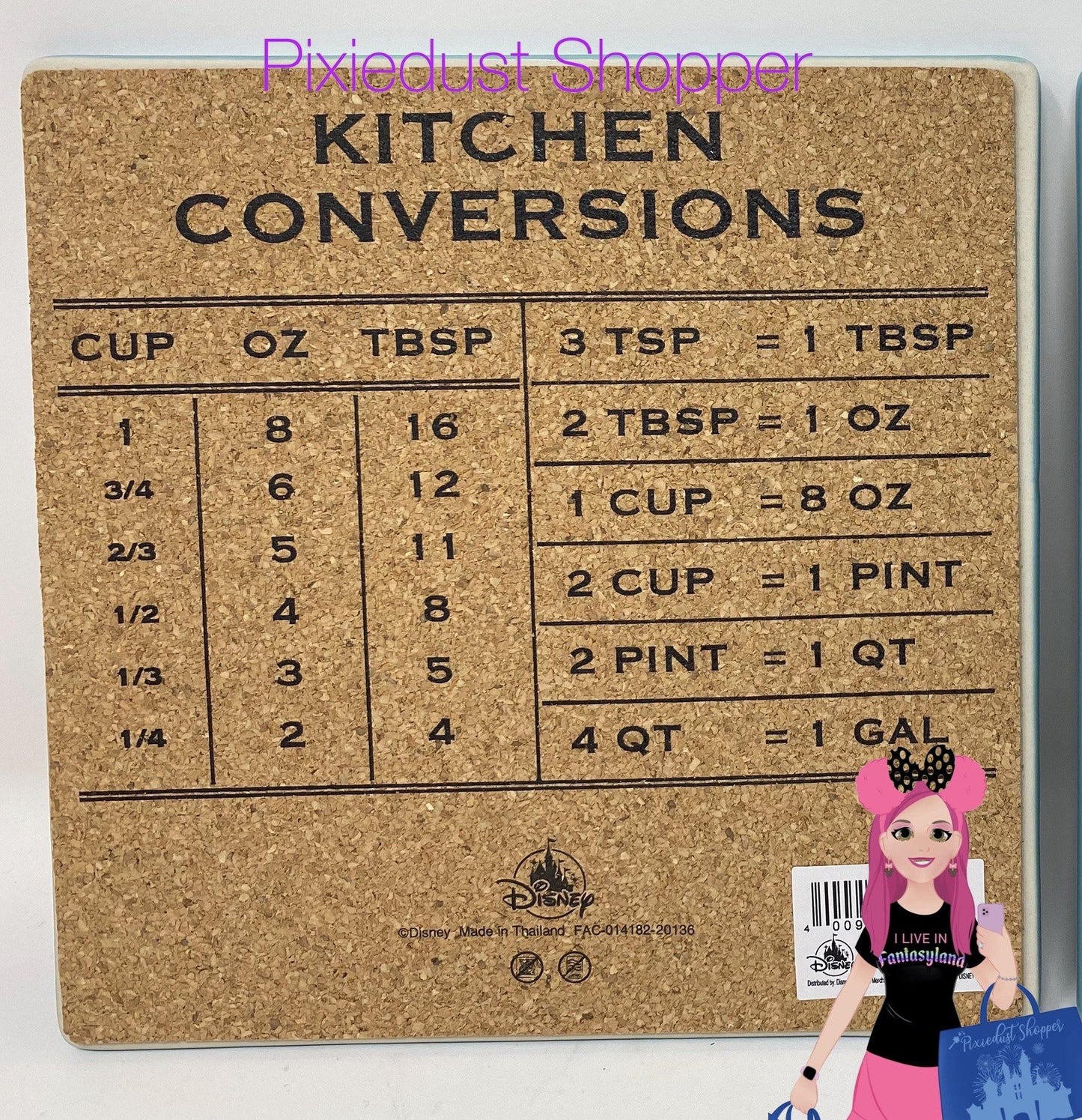 Disney Epcot Food and Wine Festival 2020 Figment Trivet with Kitchen Conversions on Back - World of Treasures