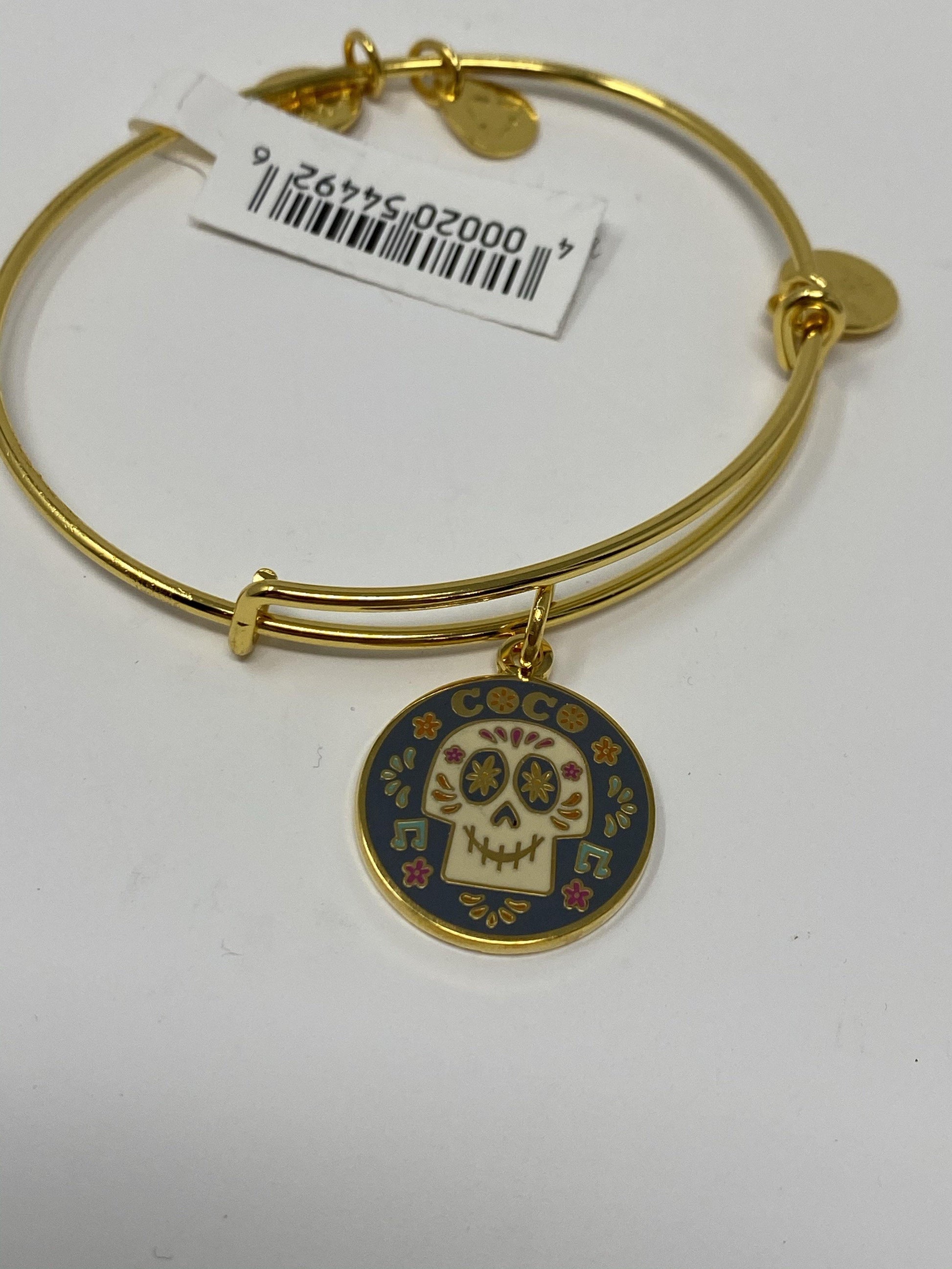 Disney Pixar Coco Skull Gold Alex and Ani Bracelet - World of Treasures