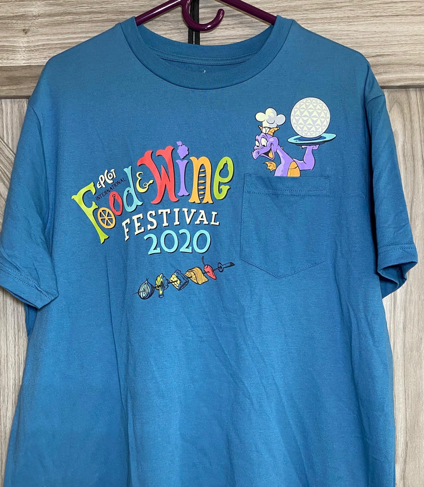 Disney Epcot Food and Wine Festival 2020 Figment Pocket Shirt - World of Treasures