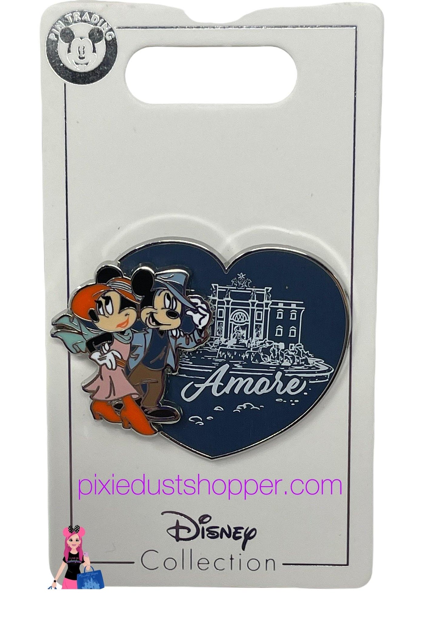 Disney Epcot Mickey and Minnie Amore Pin - World of Treasures