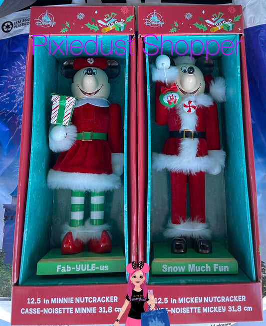 Disney Santa Mickey and Minnie Christmas Nutcrackers - World of Treasures