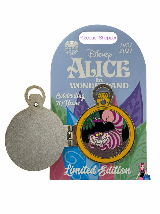 Disney Alice In Wonderland Celebrating 70 Years Cheshire Cat Limited Edition Hinged Pin - World of Treasures