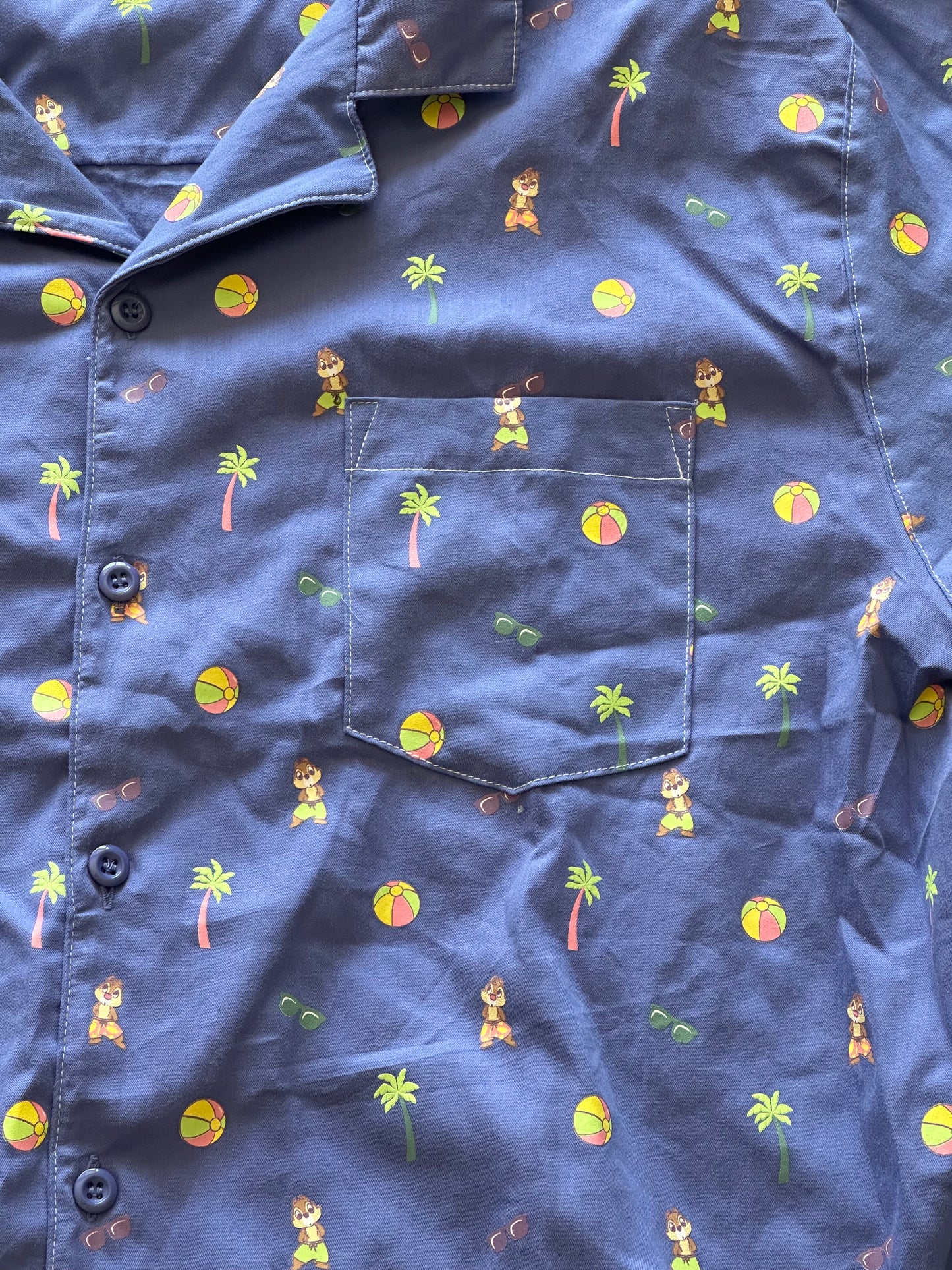 Disney Parks Chip N Dale Woven Button Down Shirt